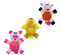 Ancol Small Bite Knobbly Ball Bellies Lot de 3 cochons, Vaches, Canards pour Petits Chiens et Chiots