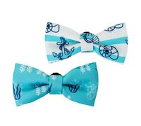 Ancol Soho Lot de 2 nœuds Papillon pour Chien en Tissu 100% recy leu Marine/Corail