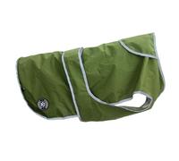 Ancol Stormguard Manteau pour Chien en Softshell Kaki - Veste de Pluie imperméable avec Trou de Harnais zippé - Bordure réfléchissante - Taille M