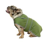 Ancol Stormguard Manteau pour Chien en Softshell Kaki - Veste de Pluie imperméable avec Trou de Harnais zippé - Bordure réfléchissante - Taille S