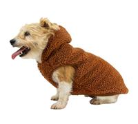 Ancol Sweat à Capuche en Polaire Sherpa pour Chien en Terre Cuite - Sweat Chaud et Confortable avec Trou pour Harnais et Texture Douce - Pull d'extérieur épais pour Chiot - Taille L