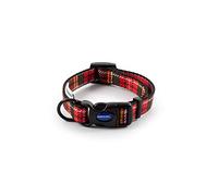 Ancol Tartan Adjustable Nylon Dog Collar Red (Collar Size: Small)