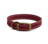 Ancol Timberwolf Collier pour Chien en Cuir de qualité supérieure - Accessoire de Dressage Confortable et Durable - Bride en Cuir Framboise - Doux et Souple traité imperméable - 35-43 cm Taille 4