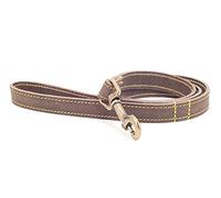 Ancol Timberwolf Laisse pour Chien en Cuir Souple fabriquée à la Main en Sable - Accessoire de Promenade Souple et Durable avec matériel Robuste - 60 cm x 19 mm