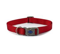 Ancol Viva Collier réglable pour Chien en Nylon léger, résistant aux intempéries et Rapide à Installer - Taille 1 à 2 / S - Tour de Cou de 20 à 30 cm - Rouge