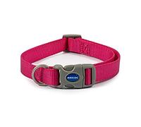 Ancol Viva Collier réglable pour Chien en Nylon léger, résistant aux intempéries et Rapide à Installer - Taille 5-9 / L - Tour de Cou de 45 à 70 cm - Rose