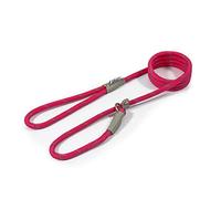 Ancol Viva Laisse réfléchissante en Cuir pour Chien - Légère et résistante aux intempéries - Accessoire de Dressage pour Chiot - Rose - 1,5 m x 8 mm