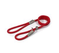 Ancol Viva Laisse réfléchissante en Cuir pour Chien - Légère et résistante aux intempéries - Accessoire de Dressage pour Chiot - Rouge - 1,2 m x 10 mm