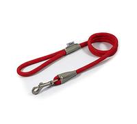 Ancol Viva Laisse réfléchissante en Cuir pour Chien - Rouge - Durable et résistant aux intempéries - Accessoire de Promenade pour Chiot - 1,07 m x 10 mm