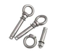 Ancrage à manchon M6-M20 Boulon œil d'expansion for béton Installation en acier inoxydable Crochet d'artefact universel avec vis anneau(150mm,M6 1Pc)