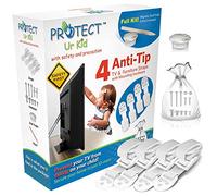 Ancrage anti-basculement pour meubles et sangles de TV - Avec matériel de montage ultra robuste et goujon de sécurité - Maintient les objets lourds pour une sécurité instantanée en cas de tremblements de terre et pour protéger les enfants et les bébés - Coloris noir