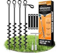 Ancrage au Sol 27 inch 4 Set avec Sangles - Ancrage au Sol de Trampoline Large et Plein pour sécuriser Le Trampoline, Les hangars, Le Gazebo, Le château Gonflable, etc