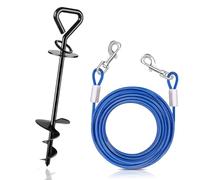 Ancrage au Sol Chien, Lame Spirale 12mm Piquet Ancrage pour Chiens Jusqu'à 200 lbs pour Le Camping, Ancre de Sol Chien pour Jardin Plage Pelouse Extérieur（Noir）