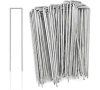 Ancrage au Sol galvanisé, ancrage au Sol antirouille en Acier, piquets de Sol Robustes pour Jardin, 50 pièces de 100 mm de Long, Films de Fixation, Gazon Artificiel, clôture, Toiles, tentes