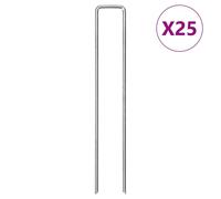Ancrage de sol 25 pcs. Forme en U 20x4 cm Acier galvanisé