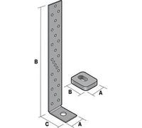 Simpson Strong-Tie Ancrage pour montant d'ossature AH39050/2-FR A40xB390xC50 mm