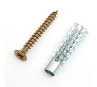 Ancrages auto-perceurs for cloisons sèches 200 ensembles d'ancrages muraux en acier dentelé Tube d'expansion métal Vis autotaraudeuse Bouchon de perçage for boulons fixation murale béton