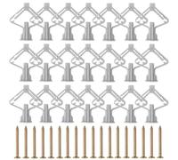 Ancrages auto-perceurs for cloisons sèches, chevilles murales, vis d'expansion for plaques de plâtre, tube, auto-perceuses, kit boulons d'ancrage for, fixation matériel(Gray,100PCS (50sets))