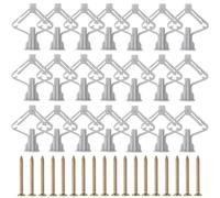 Ancrages auto-perceurs for cloisons sèches Vis auto-perceuses for plaques de plâtre Bouchon d'expansion mural Tuyau d'ancrage for Boulons fixation for(Gray-Butterfly,200PCS (100sets))