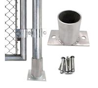 Ancrages de poteau robustes avec kit de vis, base de réparation en béton pour poteaux en bois et tubes ronds, parfaits pour les poteaux légers et les boîtes aux lettres