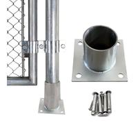 Ancrages de poteau robustes avec kits de vis, base de réparation pour béton pour bois et poteaux de tubes ronds, parfaits pour poteaux légers et boîtes aux lettres - Solution de support de clôture