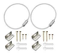 Ancrages muraux pour Meubles, kit Anti-basculement pour Meubles, 2 Ancres murales pour, Ancre de sécurité Murale pour Commode en Acier Inoxydable, Sangles de sécurité Robustes pour Meubles en métal p