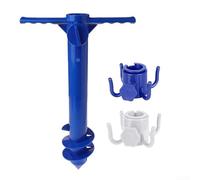 Ancre coupe-vent pour parasol de plage avec pointe en spirale et poignée ergonomique pour une mise à la terre sûre dans le sable ou le sol, couleur blanche (3)