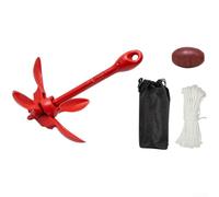 Ancre de bateau pliable galvanisée pour kayak 1,5 kg (rouge)