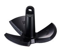 Ancre de bateau pour rivière en fonte avec revêtement vinyle noir - 13,6 kg - Ancre champignon de qualité marine pour bateaux jusqu'à 9,14 m - Force de retenue impressionnante dans les rivières et les