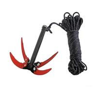 Ancre de grappin à 4 griffes - 16 x 18 cm - Construction robuste - B-Rouge | Design à 4 griffes, acier inoxydable, résistant à la rouille, pliable et compact, idéal pour kayak et SUP