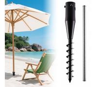 Ancre de parasol robuste et piquet rotatif pour corde à linge, base en tire-bouchon à 6 spirales pour parasol de plage, jardin et terrasse, boutons légers et réglables (2,5 à 5 cm), support de parasol