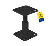 GRUNDLINE Support de poteau réglable en hauteur de 100 à 150 mm - Support de poteau à visser - Pied de support - Ancrage de poteau - Douille à visser - Ancre - Tige filetée M20 - Plaque d'ancrage 100