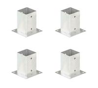 Ancre de Poteau - vidaXL - Métal Galvanisé - 91 mm - Résistant à la Rouille - Lot de 4