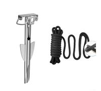 Ancre de sable en spirale en acier inoxydable pour kayak pêche bateau nautique adapté pour les plages fond souple et eaux peu profondes (ancre + corde en nylon)