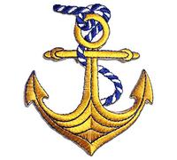 ancre - Ecusson thermocollant patches appliques, Taille: 7,5 x 6,4 cm