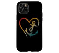 Ancre en forme de cœur avec symbole d'amour nautique Coque pour iPhone 11 Pro