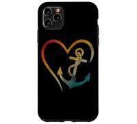 Ancre en forme de cœur avec symbole d'amour nautique Coque pour iPhone 11 Pro Max