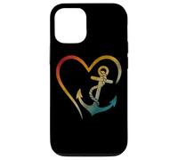 Ancre en forme de cœur avec symbole d'amour nautique Coque pour iPhone 12/12 Pro