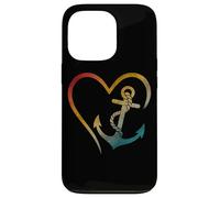 Ancre en forme de cœur avec symbole d'amour nautique Coque pour iPhone 13 Pro