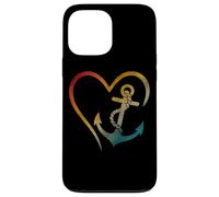 Ancre en forme de cœur avec symbole d'amour nautique Coque pour iPhone 13 Pro Max