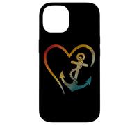 Ancre en forme de cœur avec symbole d'amour nautique Coque pour iPhone 14