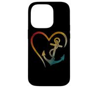Ancre en forme de cœur avec symbole d'amour nautique Coque pour iPhone 14 Pro