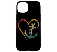 Ancre en forme de cœur avec symbole d'amour nautique Coque pour iPhone 15 Plus
