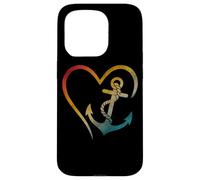 Ancre en forme de cœur avec symbole d'amour nautique Coque pour iPhone 15 Pro