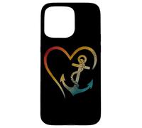 Ancre en forme de cœur avec symbole d'amour nautique Coque pour iPhone 15 Pro Max