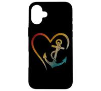 Ancre en forme de cœur avec symbole d'amour nautique Coque pour iPhone 16 Plus