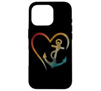 Ancre en forme de cœur avec symbole d'amour nautique Coque pour iPhone 16 Pro
