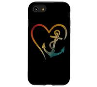 Ancre en forme de cœur avec symbole d'amour nautique Coque pour iPhone SE (2020) / 7 / 8