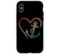 Ancre en forme de cœur avec symbole d'amour nautique Coque pour iPhone X/XS
