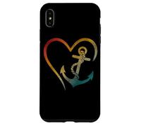 Ancre en forme de cœur avec symbole d'amour nautique Coque pour iPhone XS Max